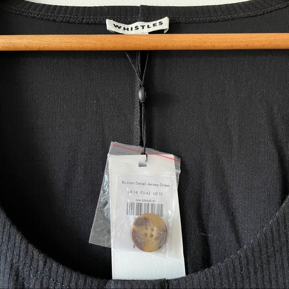 Whistles Button Detail Jersey Dress - Picture 5 of 8